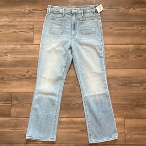 NWT MOTHER Hustler Patch Pocket High Rise Ankle Jeans in Tune In Tune Out Sz31